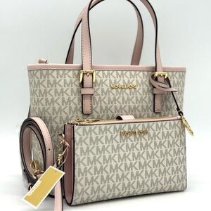 Michael Kors Pink and Cream Women's Bag Set